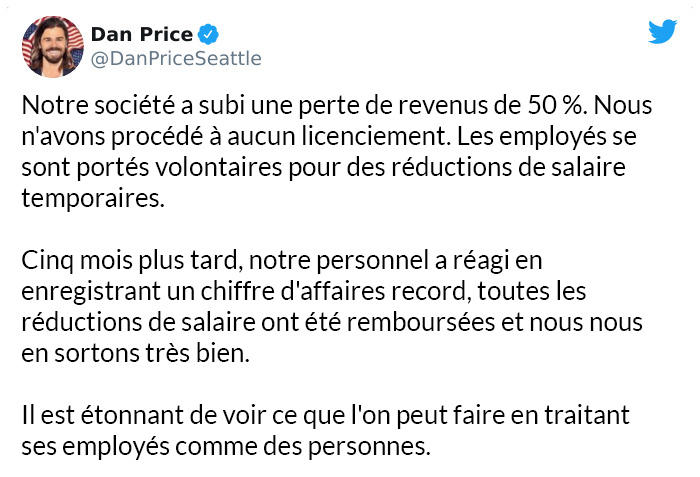 pdg reduction salaire message dan price gravity payments 007 Ce PDG offre un salaire minimum de 70 000$ à tous ses employés après avoir réduit le sien de 1M$