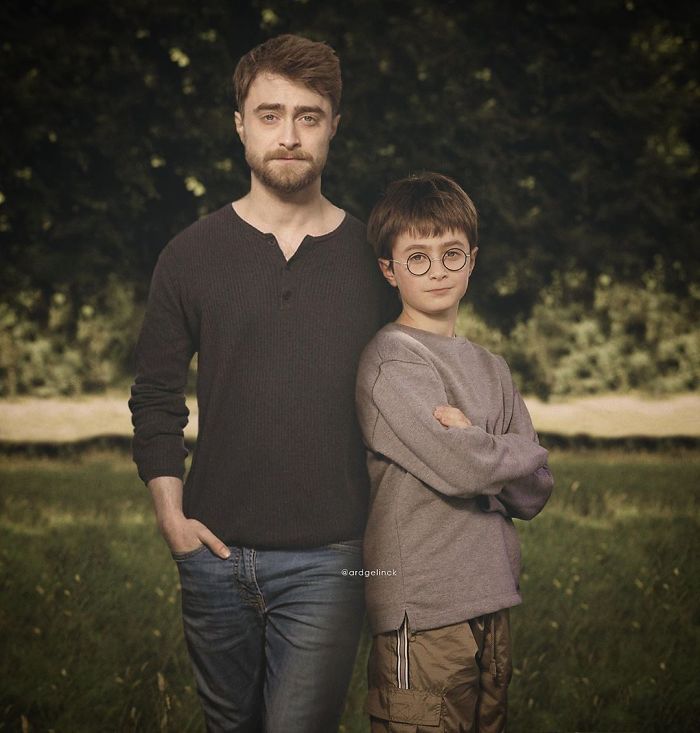 DanielRadcliffe Cet artiste photoshope des célébrités avec leur version plus jeune