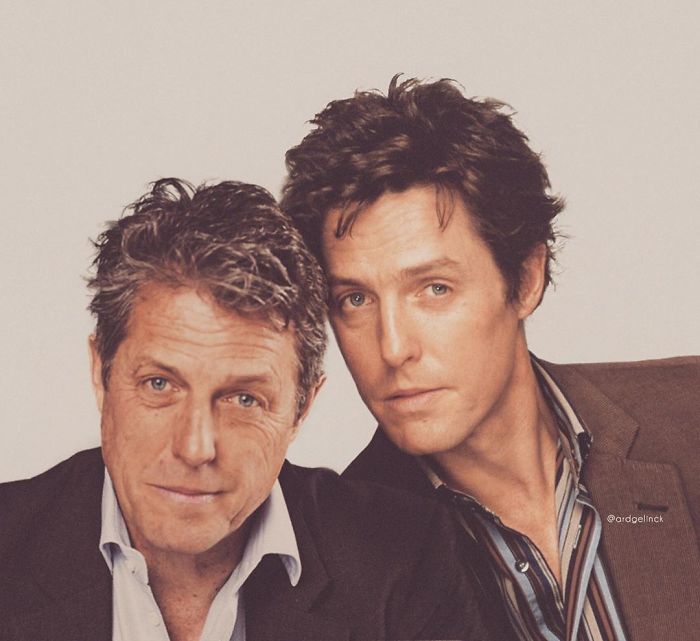 HughGrant Cet artiste photoshope des célébrités avec leur version plus jeune