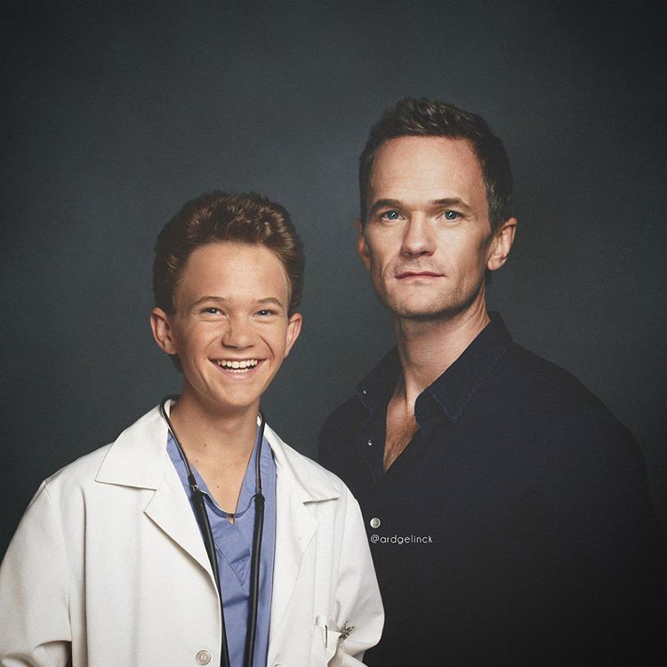 NeilPatrickHarris Cet artiste photoshope des célébrités avec leur version plus jeune