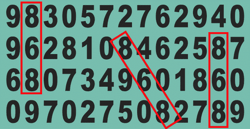 868 1 Test d’attention : pouvez-vous trouver le nombre 868 plus d’une fois sur cette grille ?