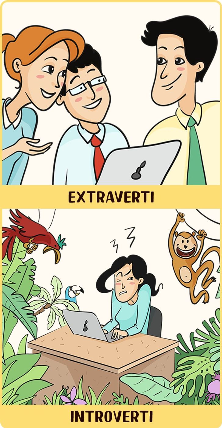12 illustrations montrant le monde tel que le voient les personnes extraverties et introverties5 12 illustrations montrant le monde tel que le voient les personnes extraverties et introverties