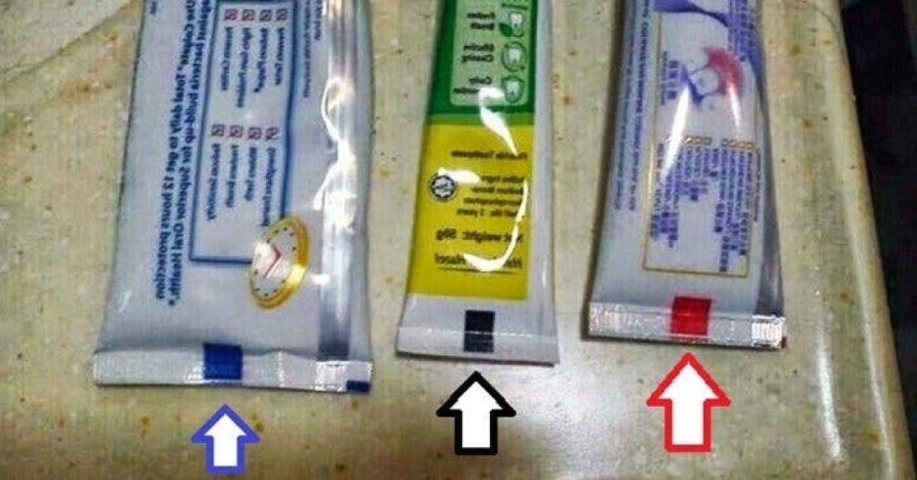 bandes de couleur sur les tubes de dentifrice bandes de couleur sur les tubes de dentifrice