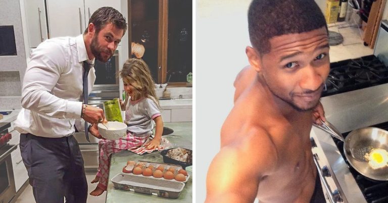 les hommes qui cuisinent et nettoient