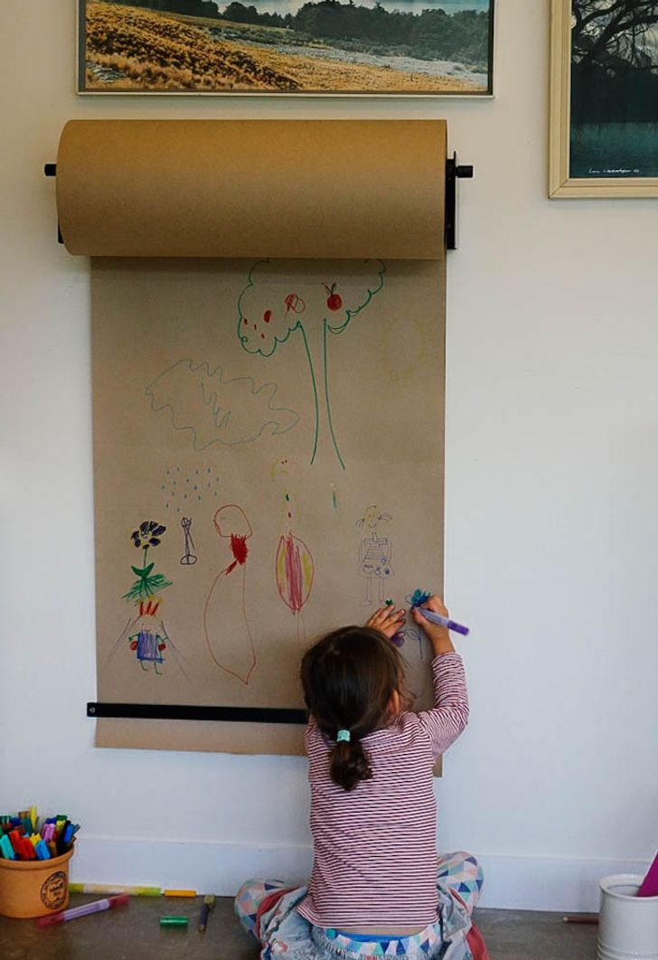 rouleau en papier, vos enfants pourront dessiner sur les murs