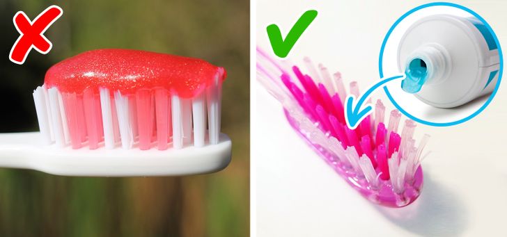 Les poils colorés des brosses à dents