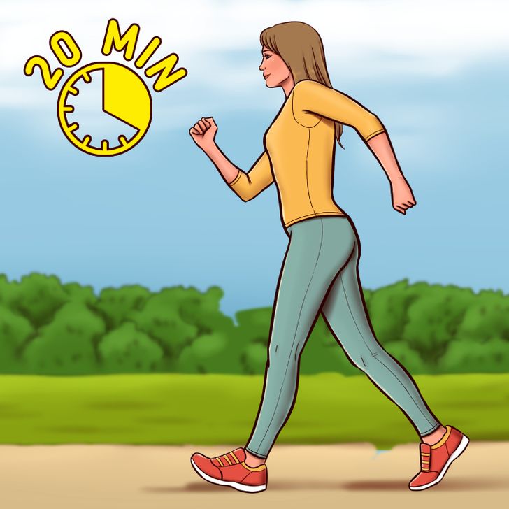 Marchez pendant 20 minutes chaque jour ou faites des exercices de renforcement musculaire