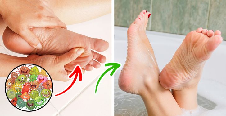 Se laver les pieds aide à éliminer les mauvaises odeurs