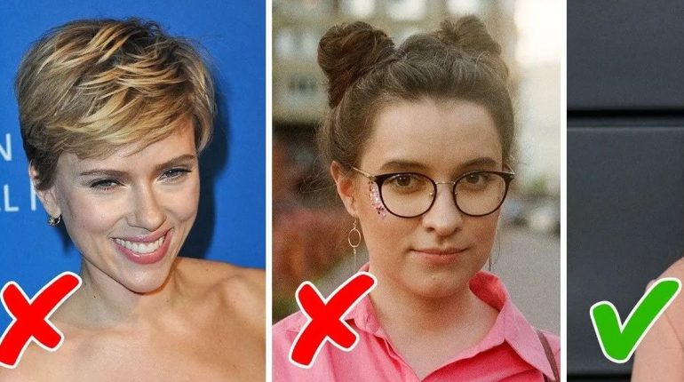 8 cheveux Cheveux raides et lissés cheveux ramenés derrière les oreilles Chignons de l'espace
