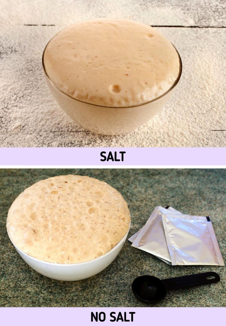 Nous oublions le sel dans la fabrication du pain à la levure