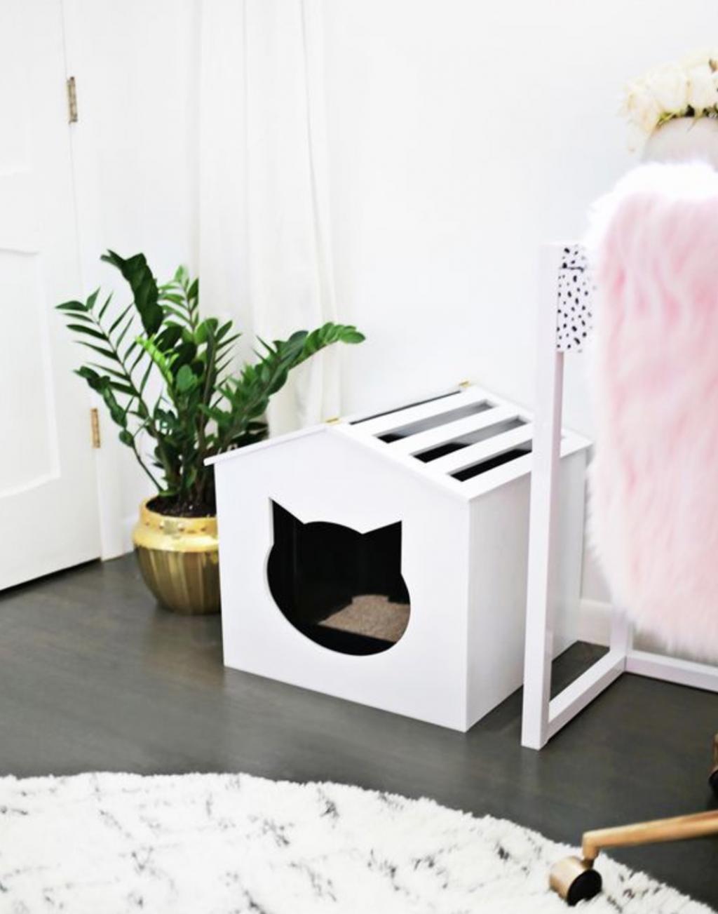 Fabriquez un cache-litière en forme de mini-maison pour chats