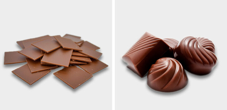 La forme du chocolat affecte son goût.