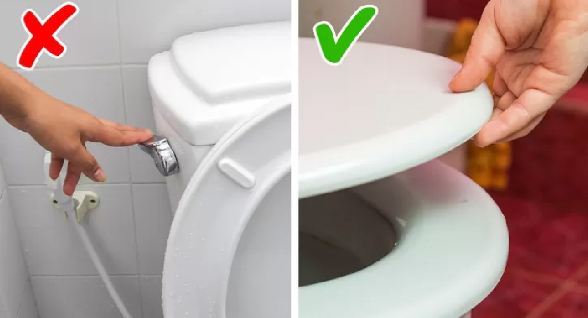 Tirer la chasse deau avec une lunette de WC non couverte 1 9 habitudes que vous devriez cesser de faire et qui sont considérées comme normales